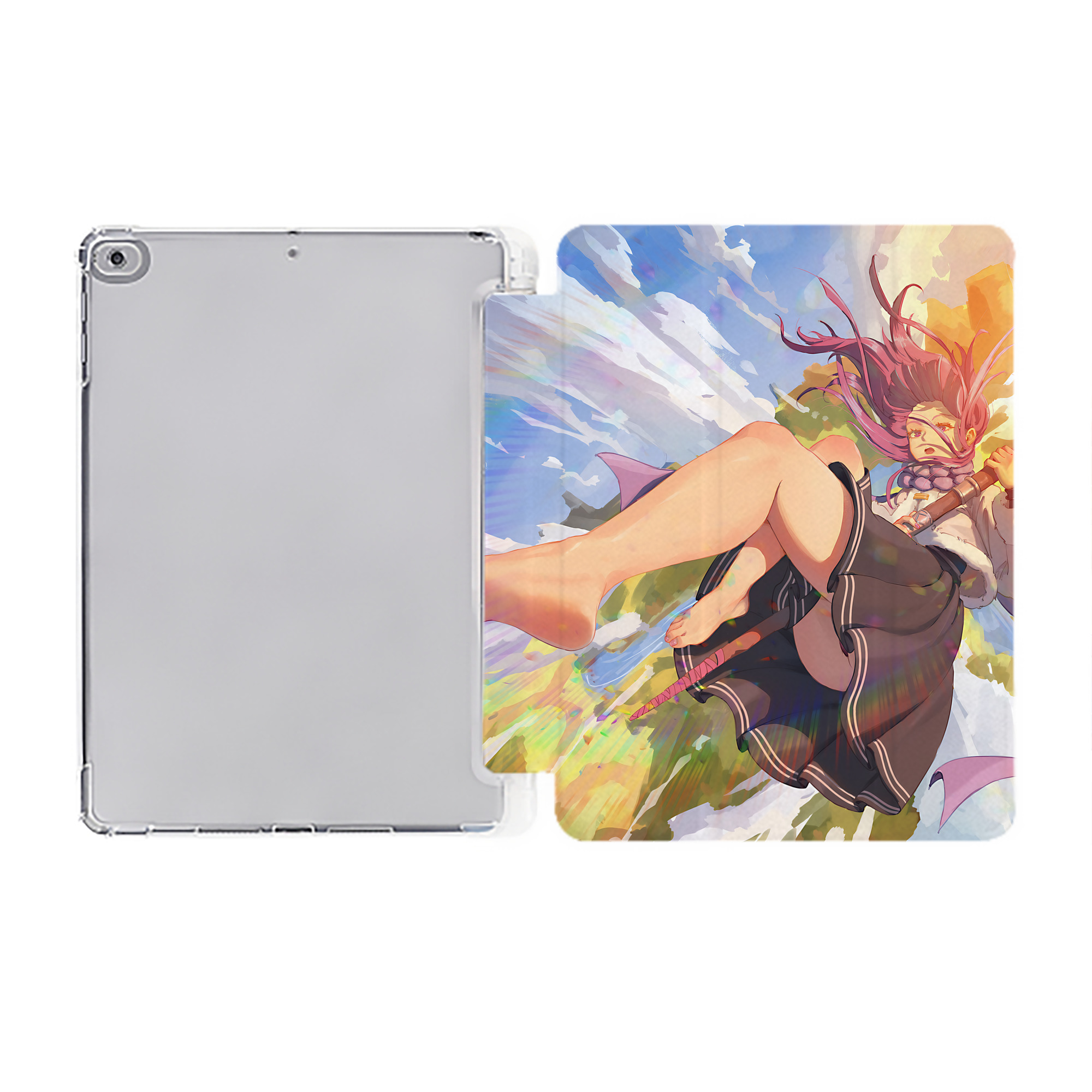 （画像用） 葬送のフリーレン Frieren IPad ケース ペン収納付き 三つ折りスタンド PUレザー×シリコン 対応機種9.5/10.5/10.9インチ